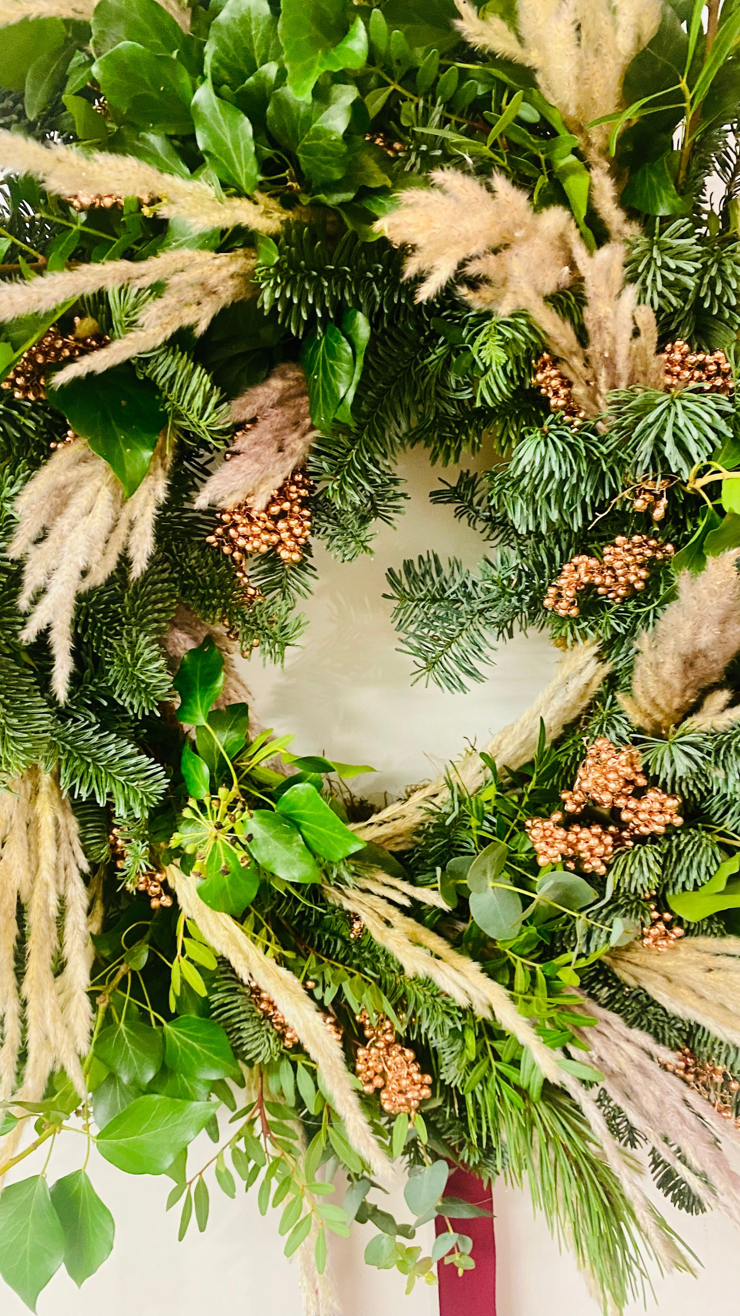 Pampas & Pepperberry | Fresh Christmas Door Wreath