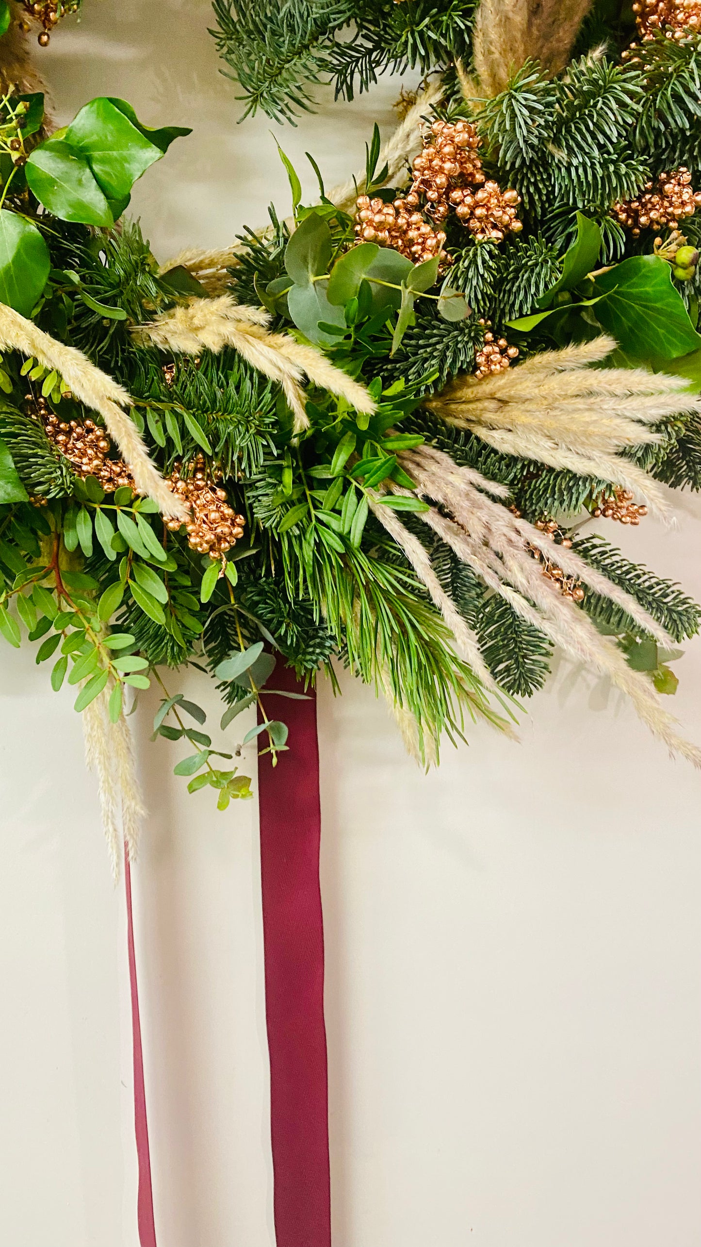 Pampas & Pepperberry | Fresh Christmas Door Wreath