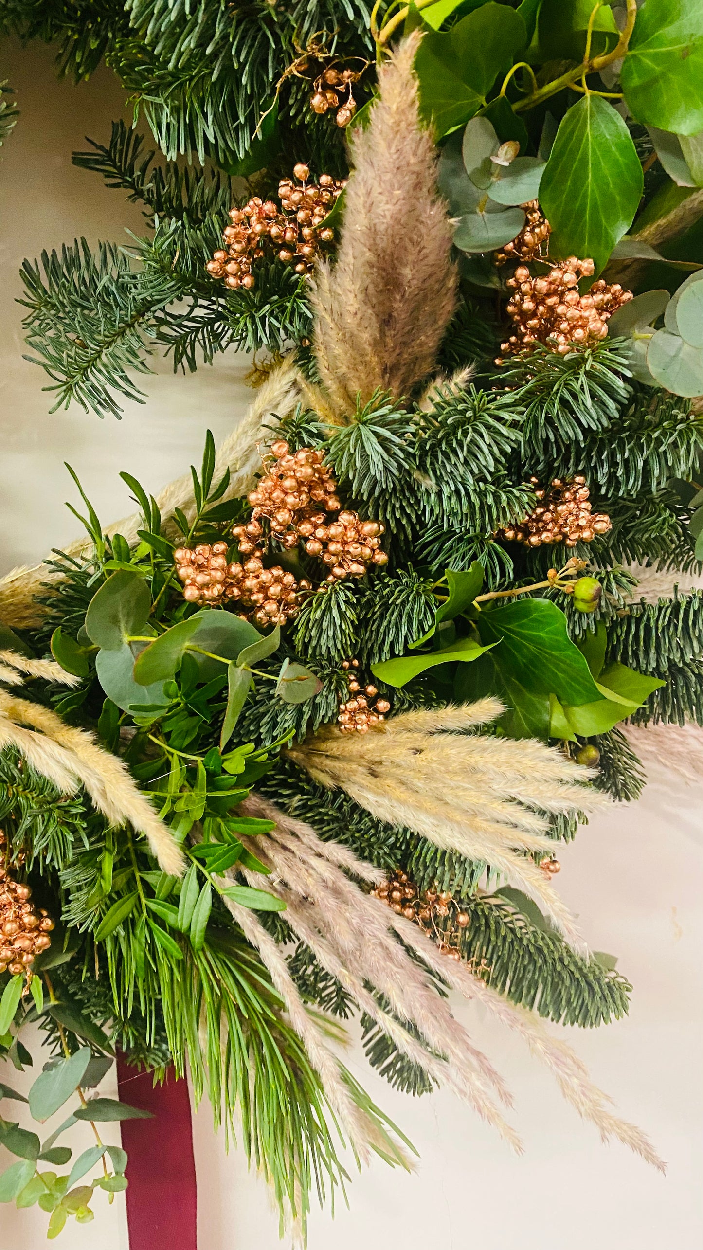 Pampas & Pepperberry | Fresh Christmas Door Wreath