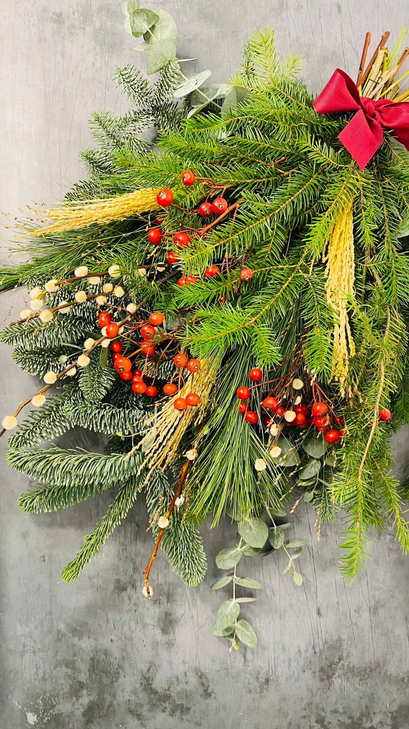 Berry goodness | Festive Door Swag | Red & Green