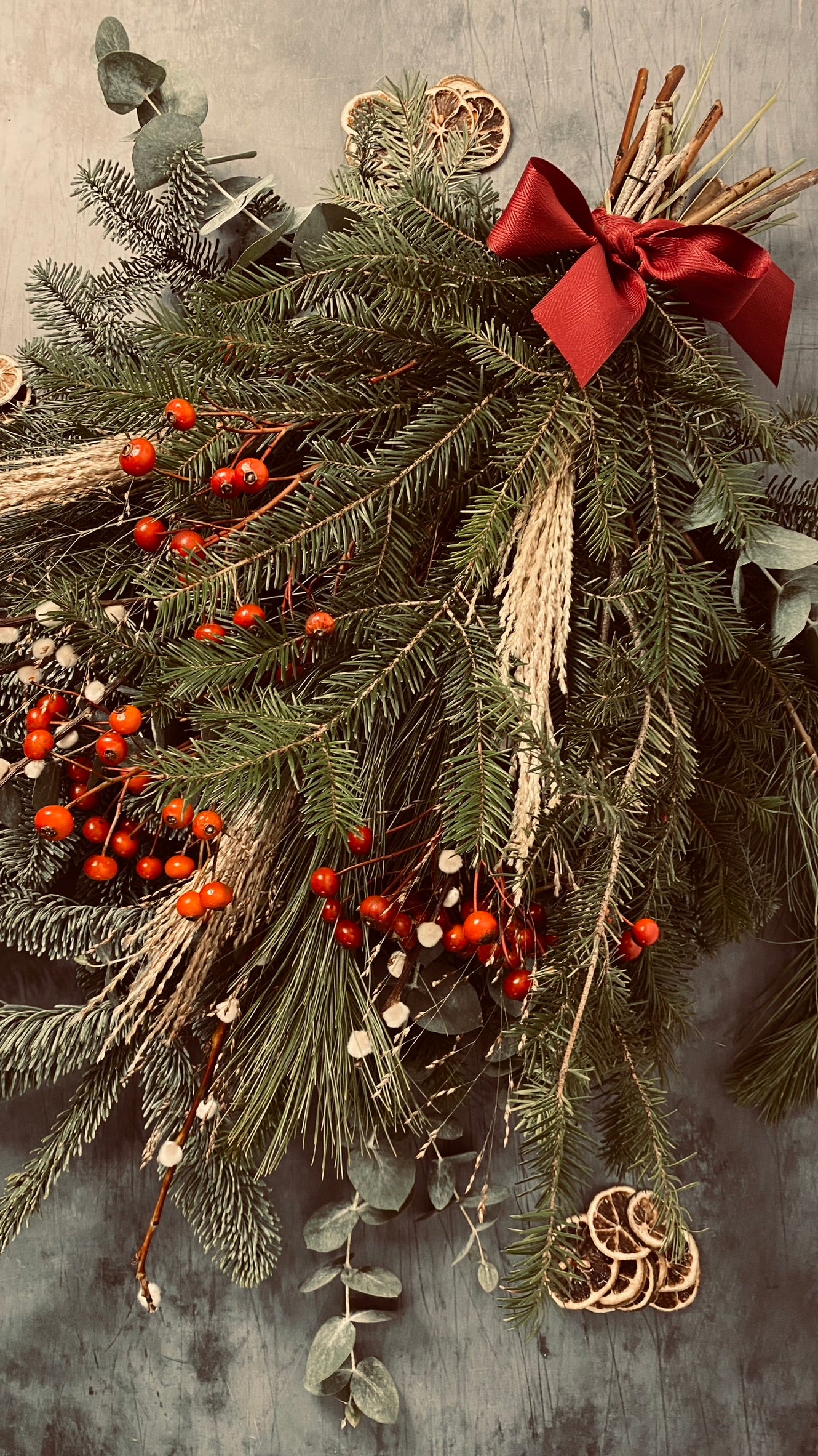 Berry goodness | Festive Door Swag | Red & Green