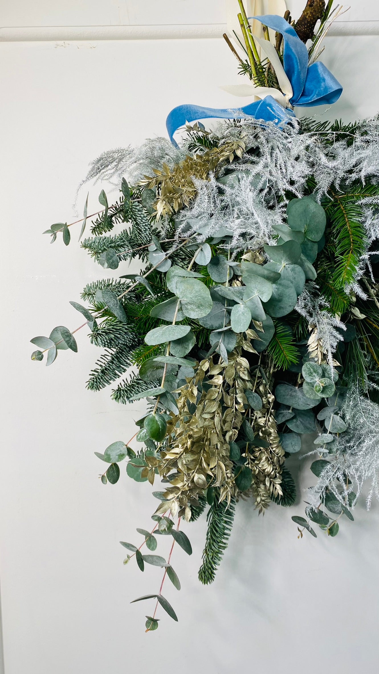Ice Ice Baby | Festive Door Swag | Gold, Silver & Blue