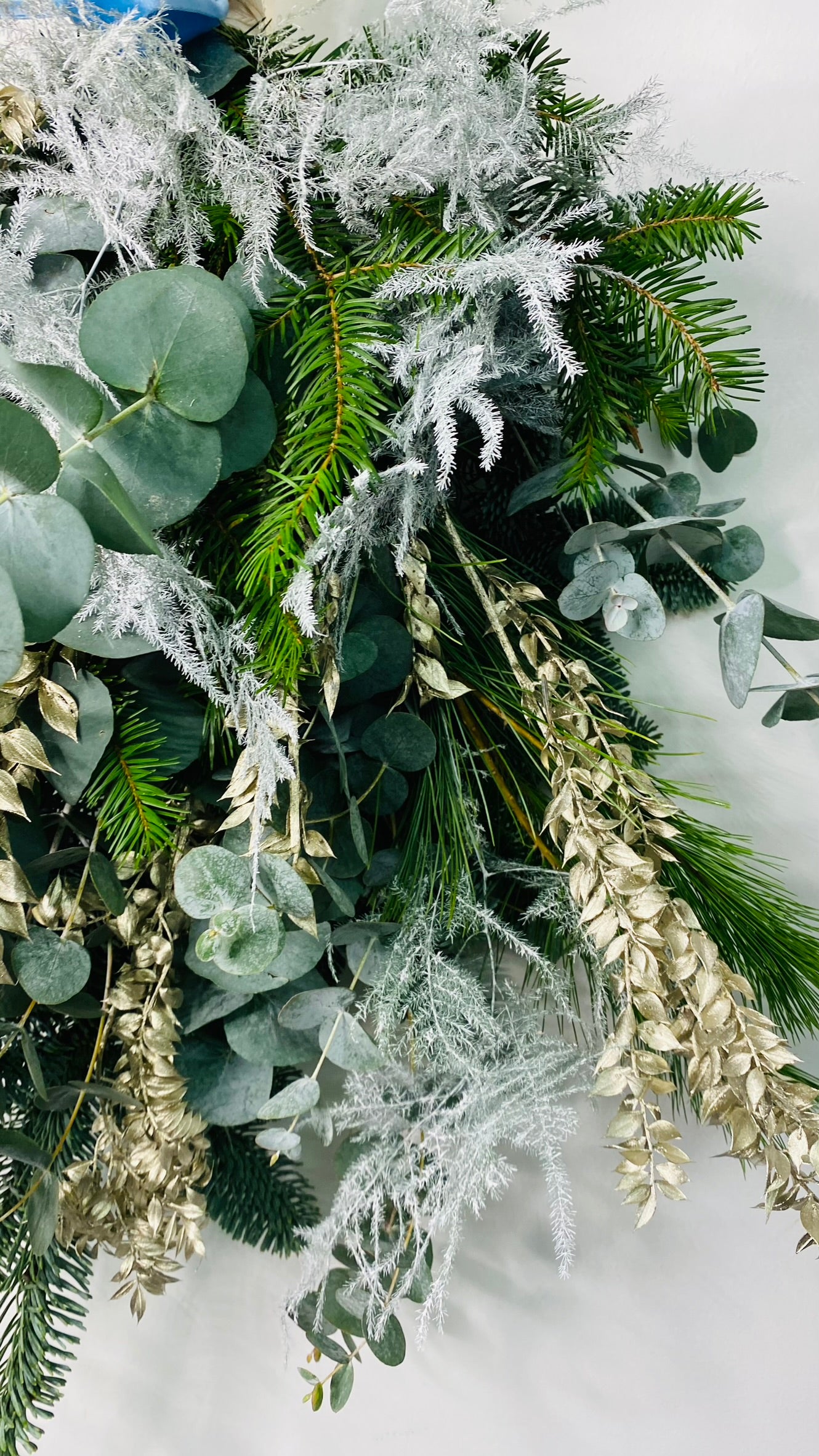 Ice Ice Baby | Festive Door Swag | Gold, Silver & Blue