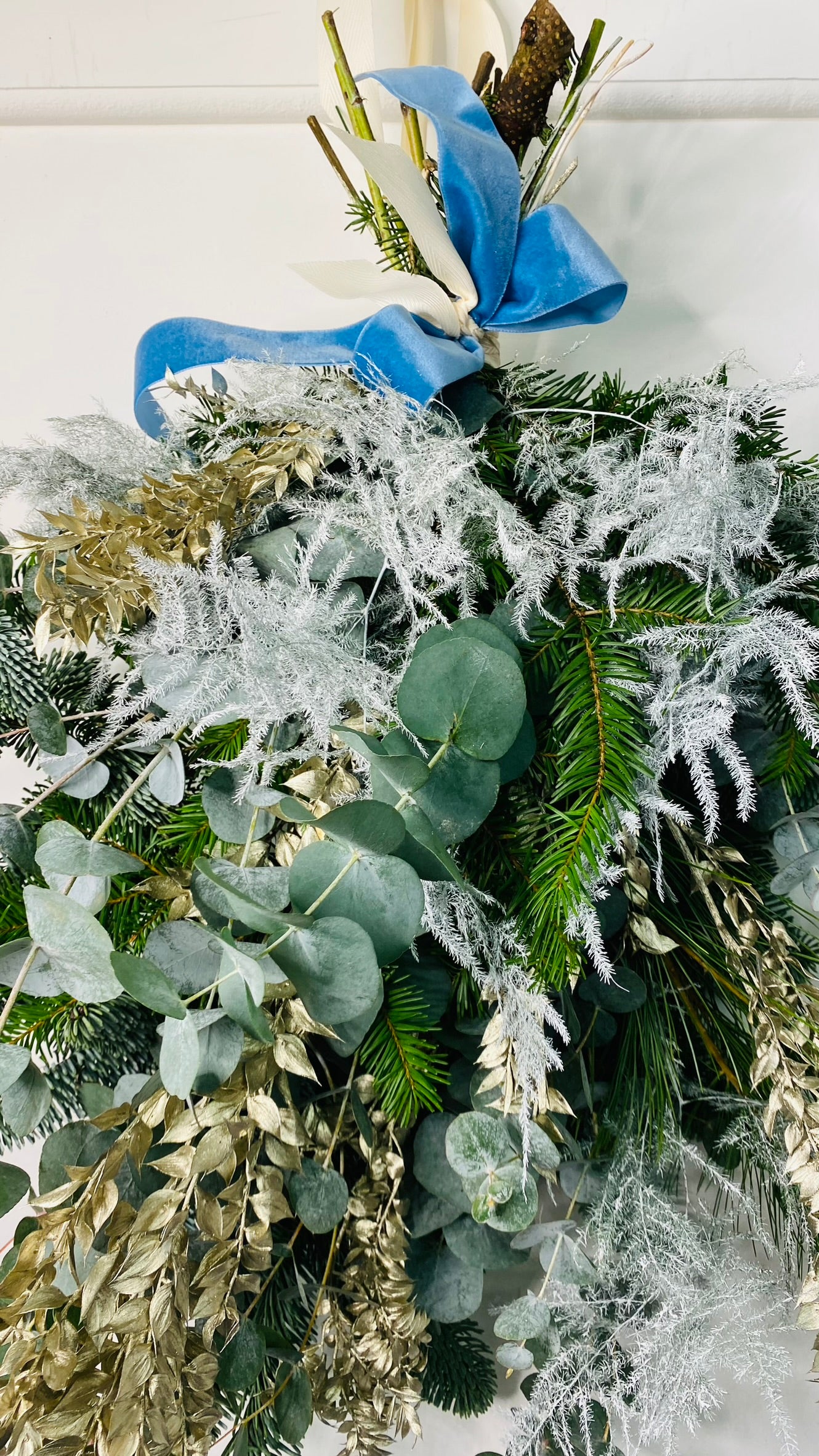 Ice Ice Baby | Festive Door Swag | Gold, Silver & Blue