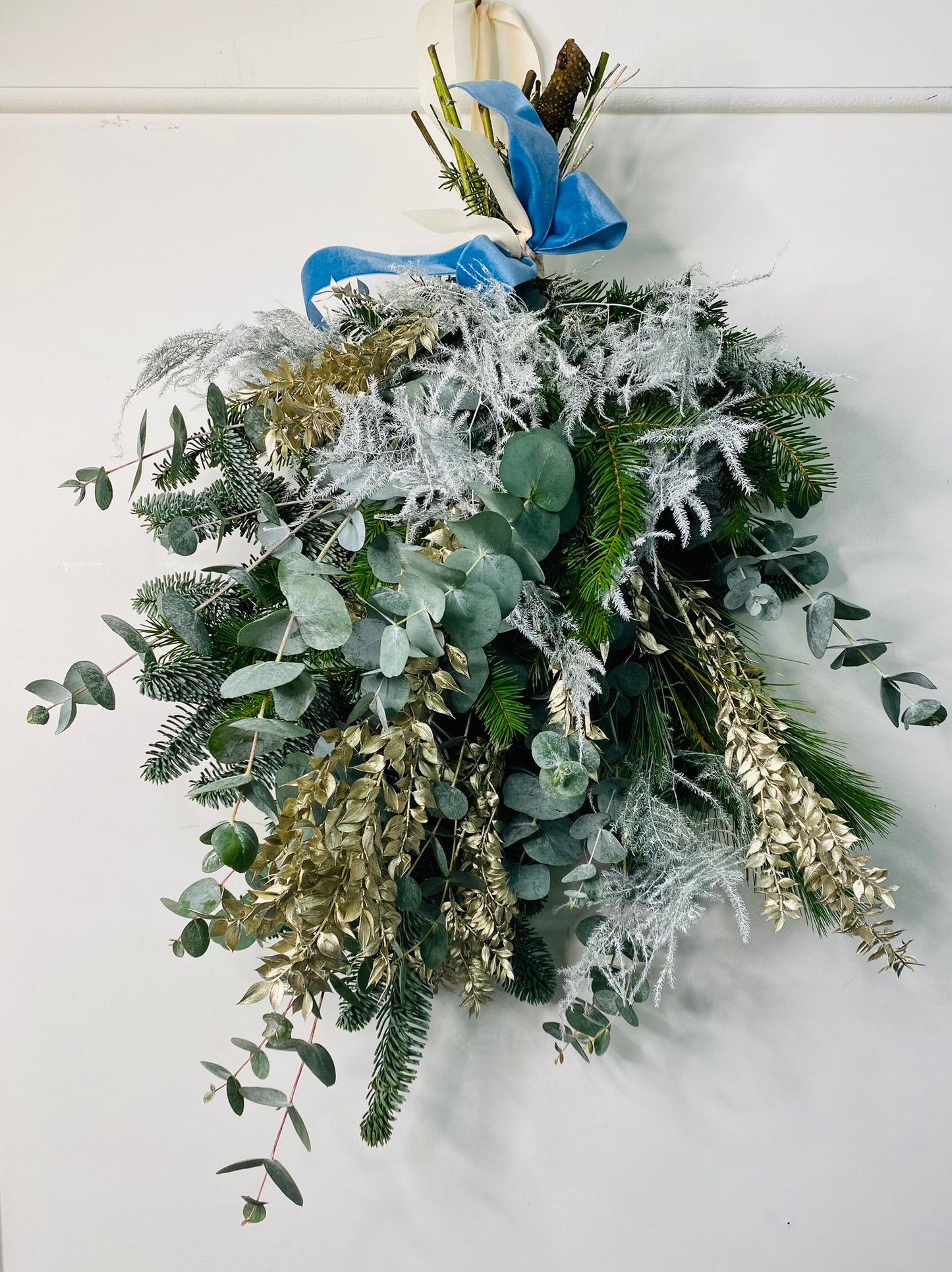 Ice Ice Baby | Festive Door Swag | Gold, Silver & Blue