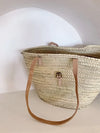 STRAW BAG Handmade Moroccan Basket with Leather