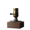 Industrial LED Table Lamp With Wood Base: UK Plug