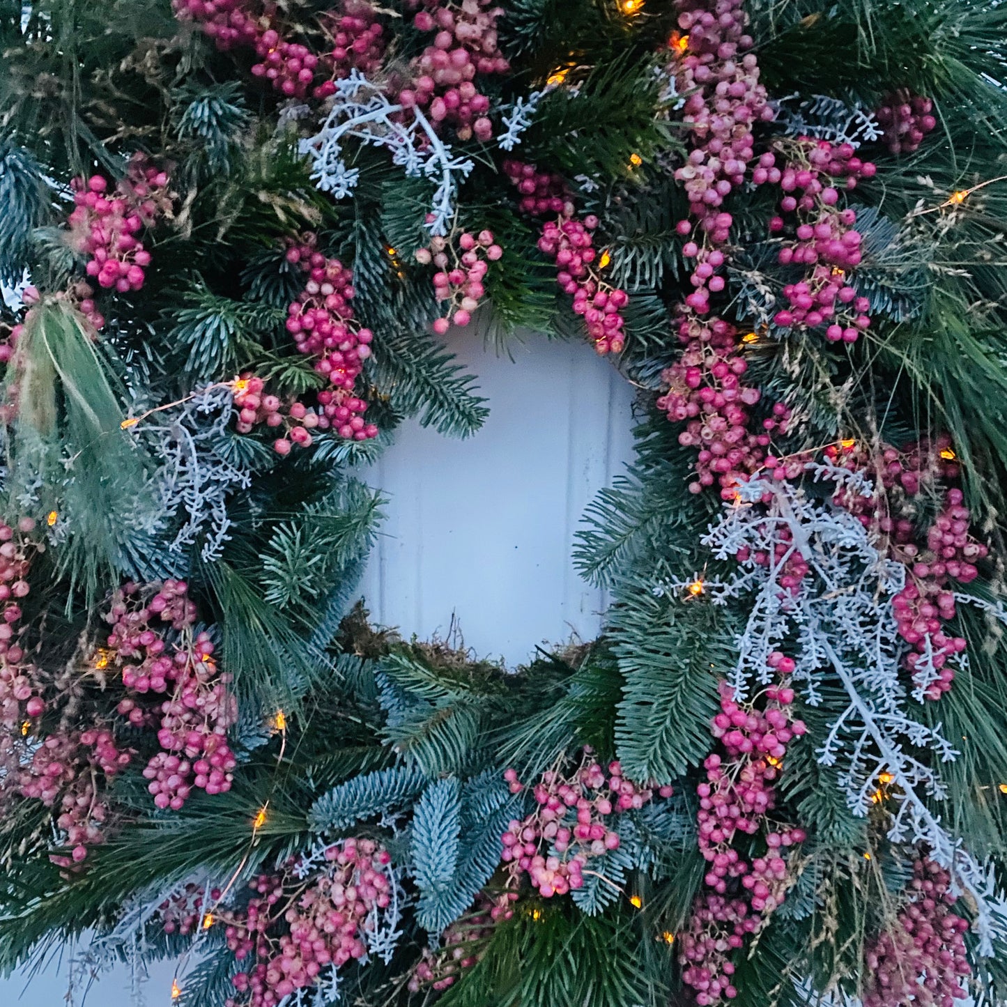 Natural Pepperberry| Fresh Christmas Door Wreath