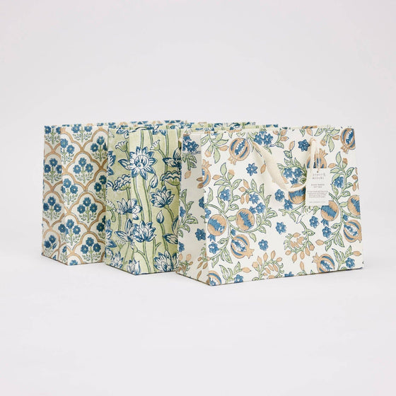 Hand Block Printed Gift Bags (Medium) - Indigo