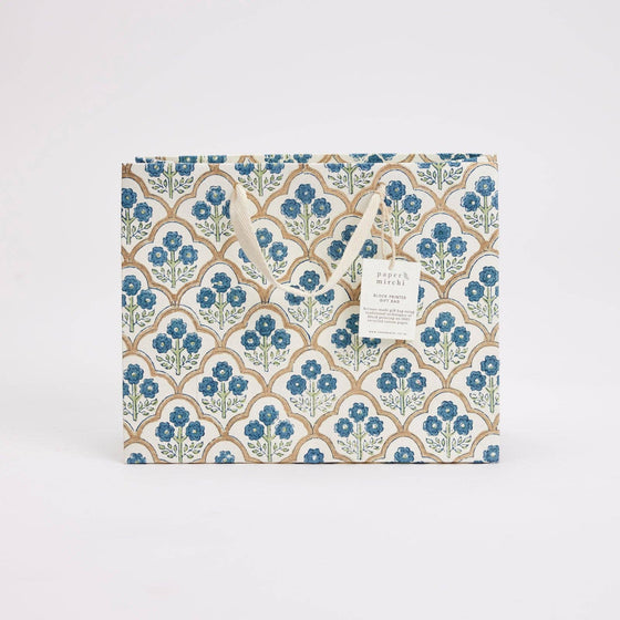 Hand Block Printed Gift Bags (Medium) - Indigo