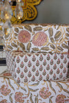 Block Printed Wrapping Paper Sheets - Marigold Glitz Coral