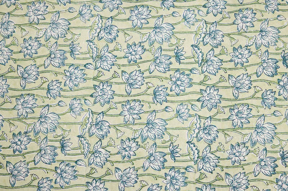 Block Printed Wrapping Paper Sheets - Lotus Indigo