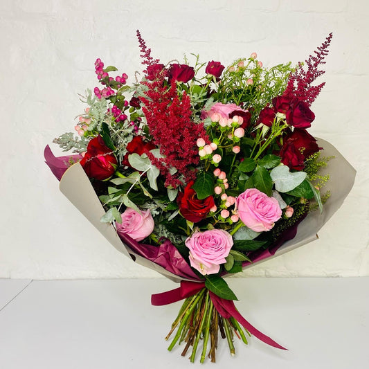 Berry Baby | Winter Berry & Rose Handtied Bouquet