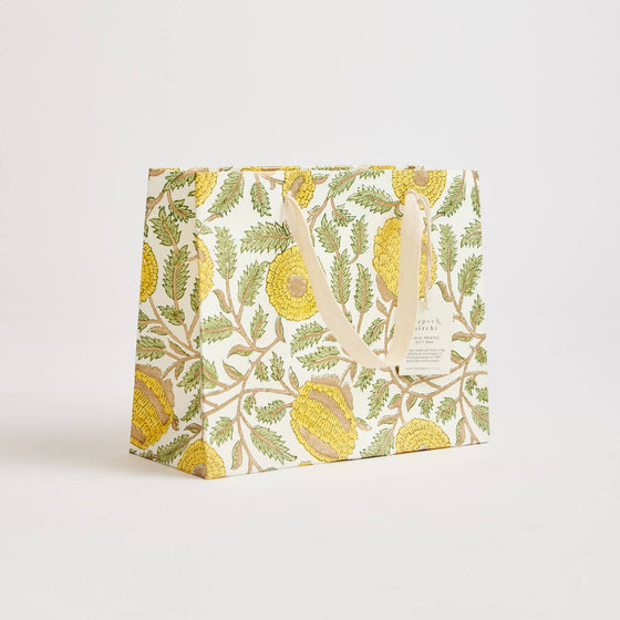 Hand Block Printed Gift Bags (Medium) - Sunshine