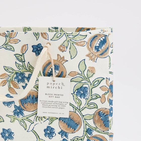Hand Block Printed Gift Bags (Medium) - Indigo