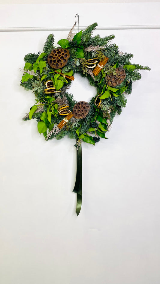 Spiced Wreath | Festive Door Wreath | Natural Decoration