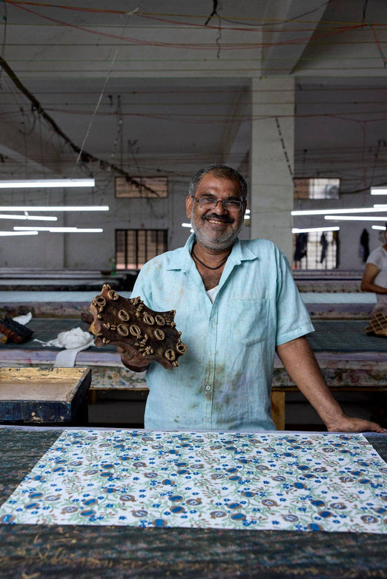 Hand Block Printed Gift Bags (Medium) - Indigo