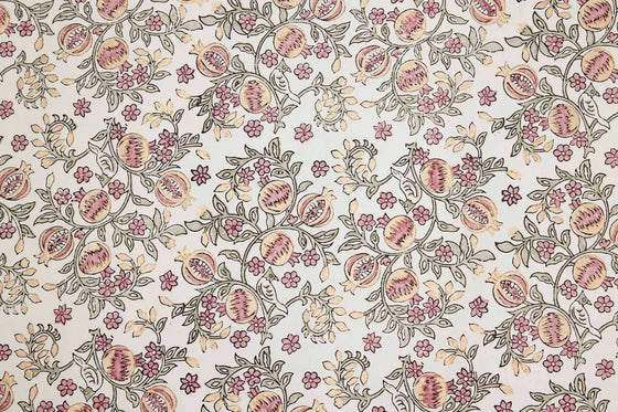 Block Printed Wrapping Paper Sheets - Pomegranate Pink Earth