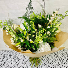  Classic & Clean Handtied Bouquet - White and Green Flowers - Chobham Flowers #Humble