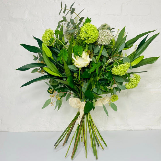 Classic & Clean Handtied Bouquet - White and Green Flowers - Chobham Flowers #Grand