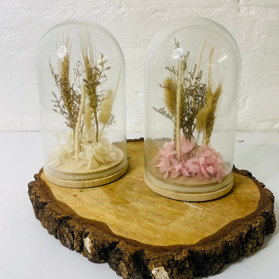 Dried Flower Cloche - Chobham Flowers #Pink