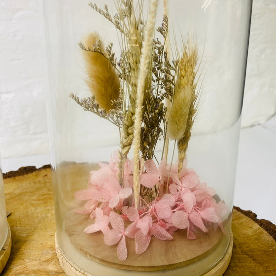 Dried Flower Cloche - Chobham Flowers #Pink
