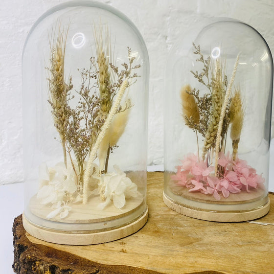 Dried Flower Cloche - Chobham Flowers #Pink