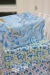 Block Printed Wrapping Paper Sheets - Lotus Indigo