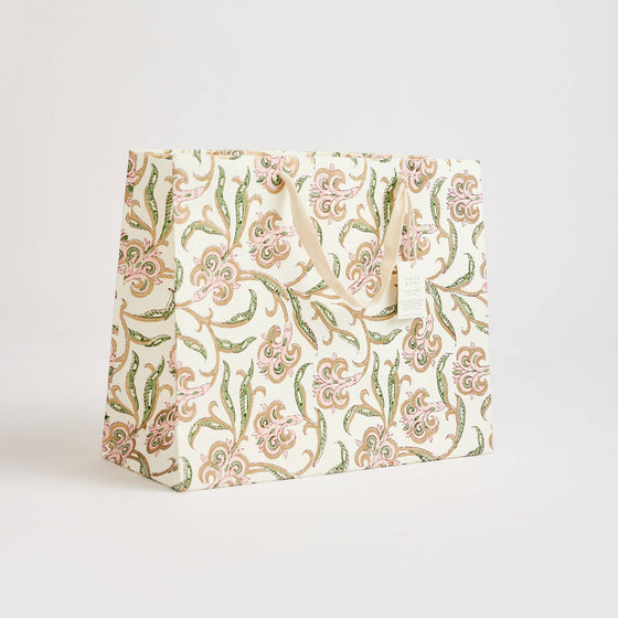 Hand Block Printed Gift Bags (Large) - Blush - Chobham Flowers #
