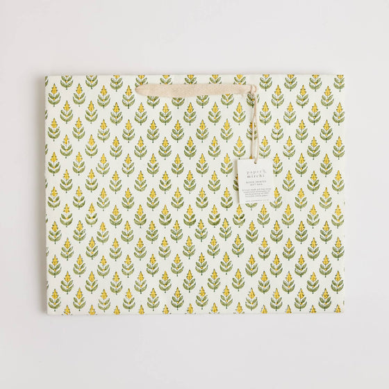 Hand Block Printed Gift Bags (Large) - Sunshine - Chobham Flowers #