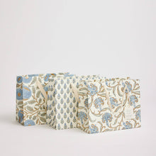  Hand Block Printed Gift Bags (Medium) - Blue Stone - Chobham Flowers #