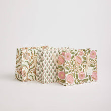  Hand Block Printed Gift Bags (Medium) - Blush - Chobham Flowers #