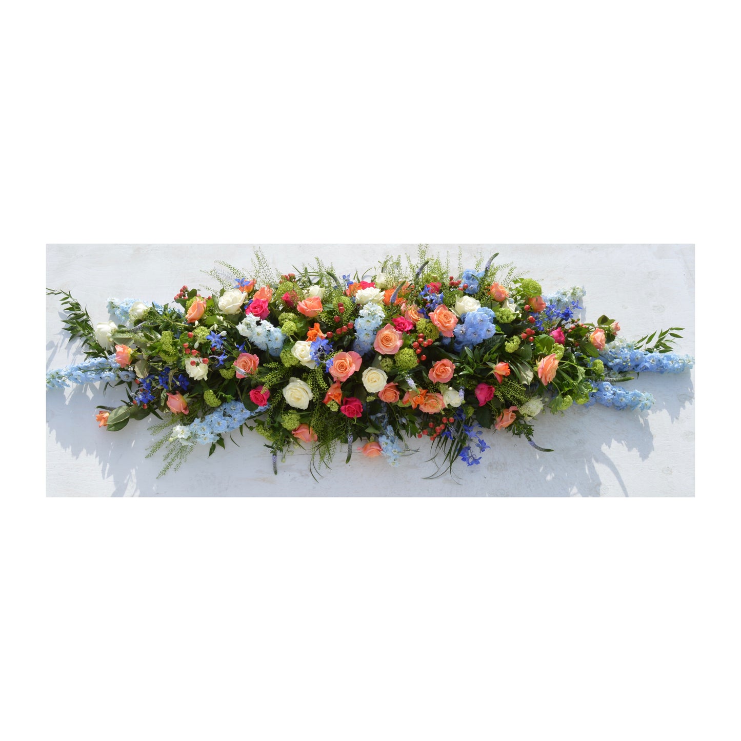 Vibrant Coffin Spray - Funeral Flowers