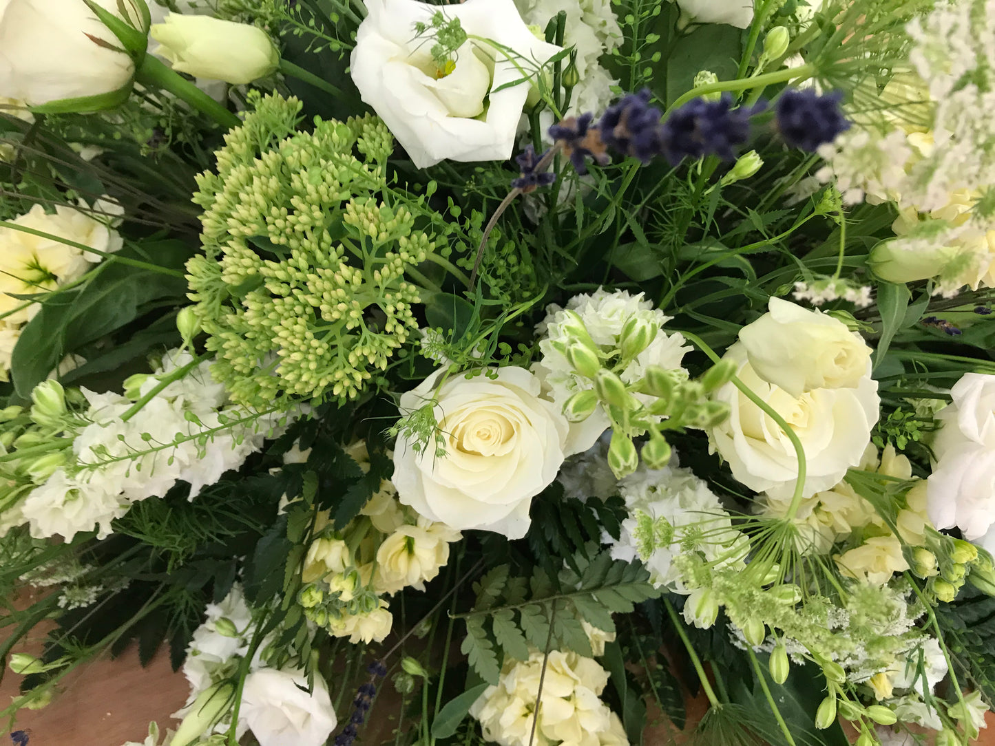 Lavender Country Garden Coffin Spray - Funeral Flowers