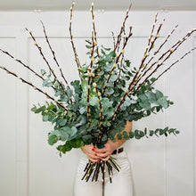  Pussy Willow & Eucalyptus | Handtied Bouquet - Chobham Flowers #Neutral