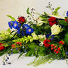 Red, White & Blue Coffin Spray - Chobham Flowers #2/3 ft