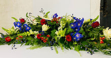  Red, White & Blue Coffin Spray - Chobham Flowers #2/3 ft