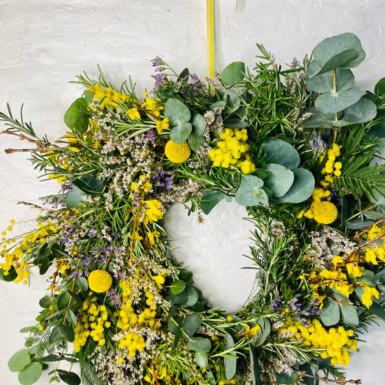 Spring Door Wreath | Handmade | Fresh - Chobham Flowers #12" Wreath