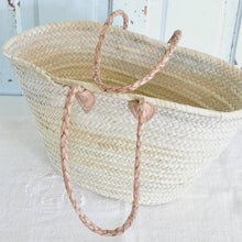  STRAW BAG Basket-Braided Handle, Straw Moroccan Bag - Chobham Flowers #