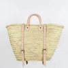 STRAW BAG Handmade leather, French Market Basket Backpack - Chobham Flowers #Natural