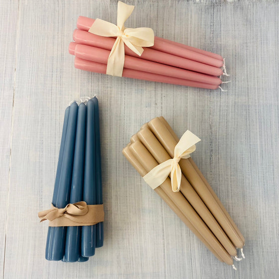 Tapered Dinner Candles - Chobham Flowers #Dusty Blue
