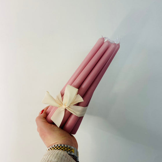 Tapered Dinner Candles - Chobham Flowers #Pink