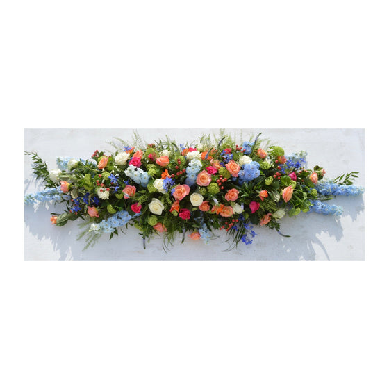 Vibrant Coffin Spray - Funeral Flowers - Chobham Flowers #2/3 ft
